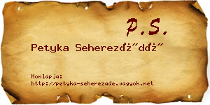 Petyka Seherezádé névjegykártya